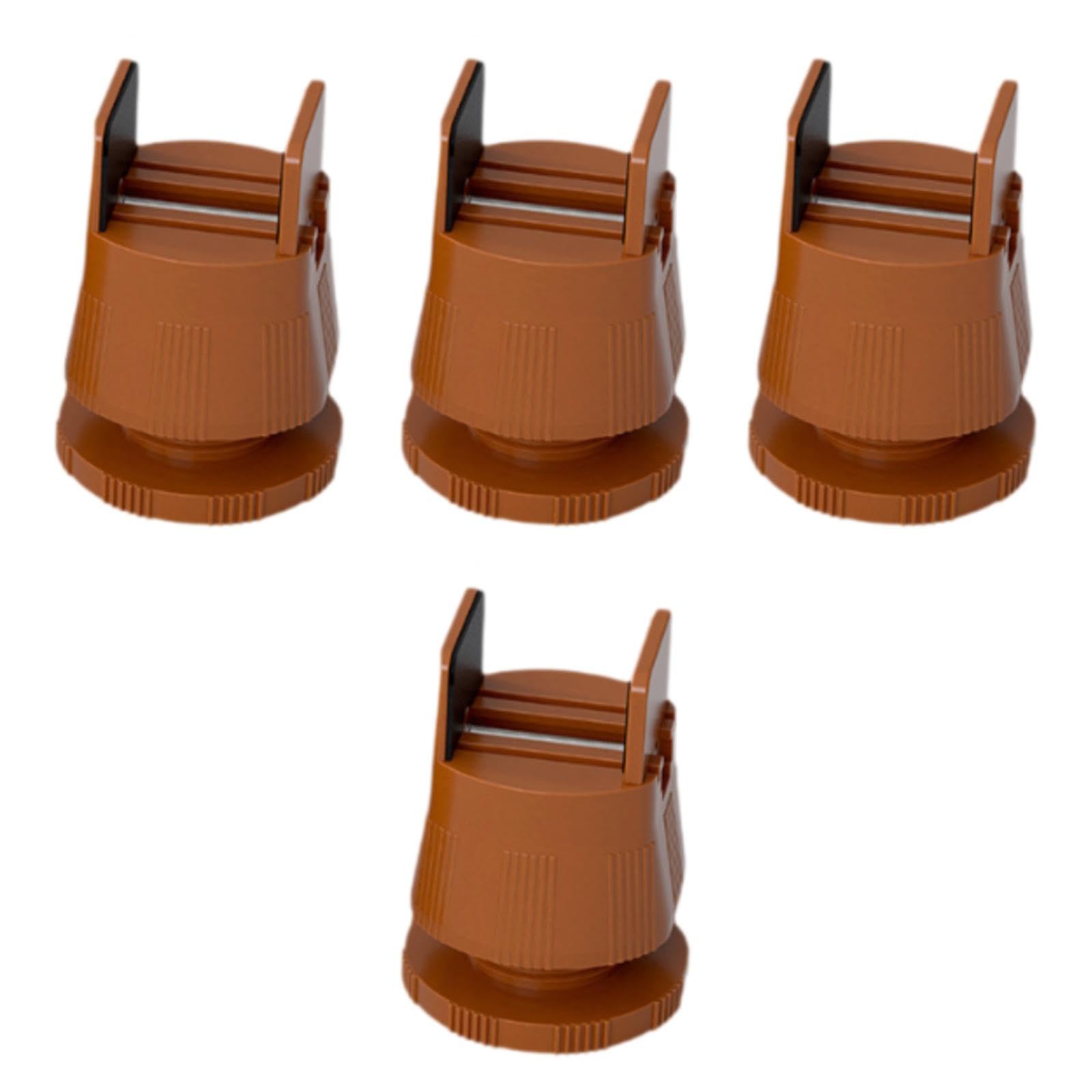 4X Bed Risers Bed Raising Blocks Chair Risers with Adjustable Screw Clamp for Home Brown Height 6cm to