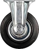 FIXED CASTER W. BLACK RUBBER 100MM