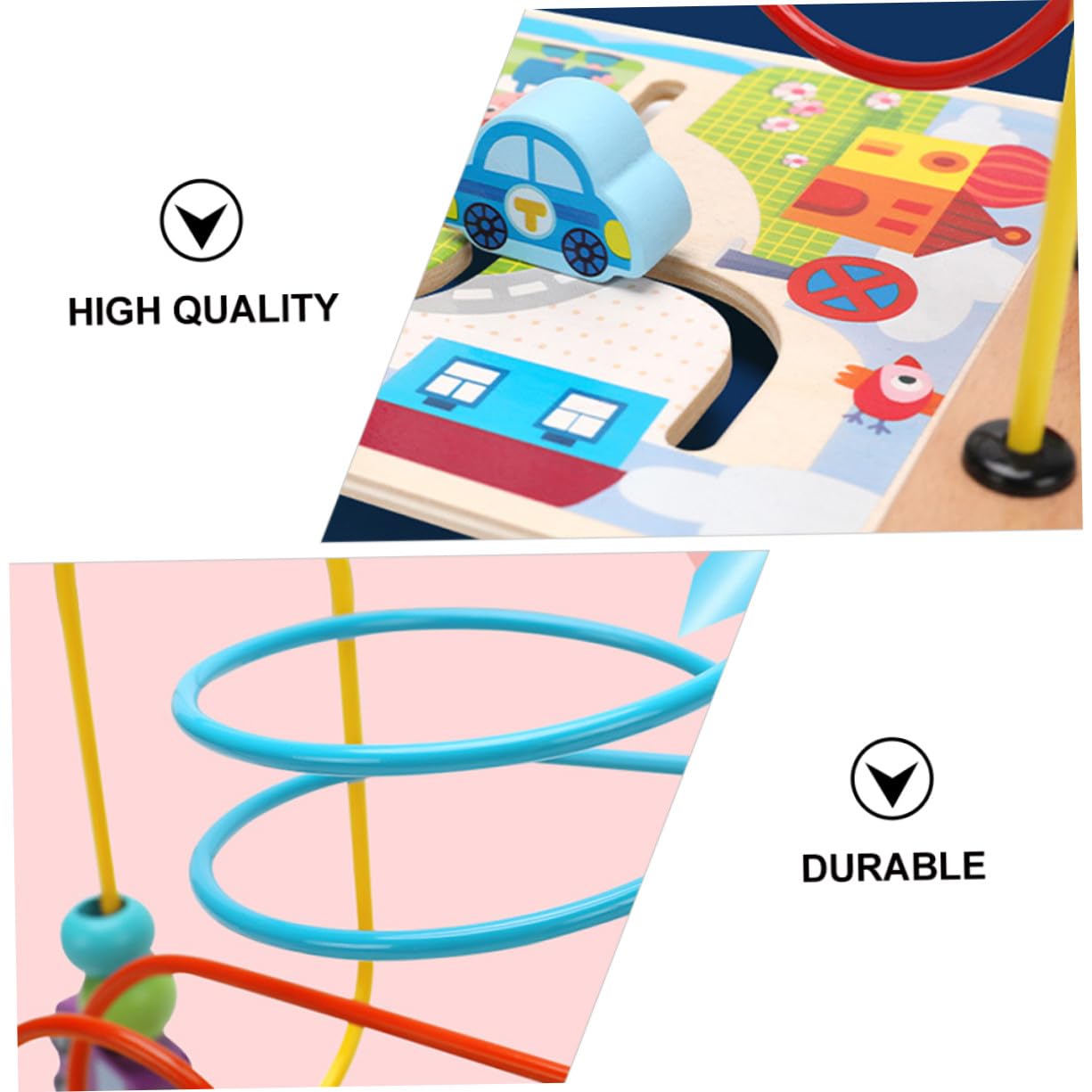 Gioco Educativo Labirinto Perline in Legno e Ferro, Forma Rotonda per Ragazzo Ragazza per Migliorare Immaginazione e Flessibilità delle Dita, Regalo per Ragazzo Ragazza