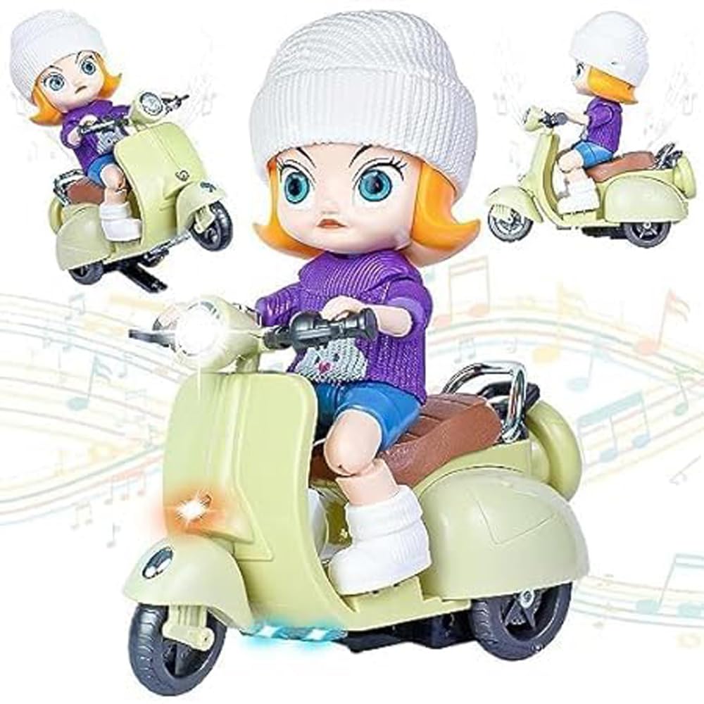 Budetto Motor Scooter Musical Vehicle Toy Scooter with Girl Musical with Doll Motor Vehicle Toy for Kids with Lights & Music : Amazon.in: Toys & Games