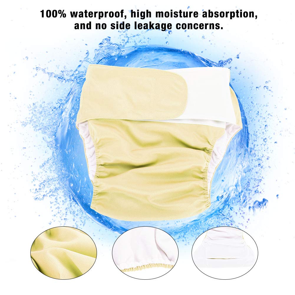 Couche Femme, Pannolini per Adulti con Pannolino Grande Regolabile Donna Blue305 Pannolino di Stoffa per Adulti Riutilizzabile Lavabile (giallo 102)