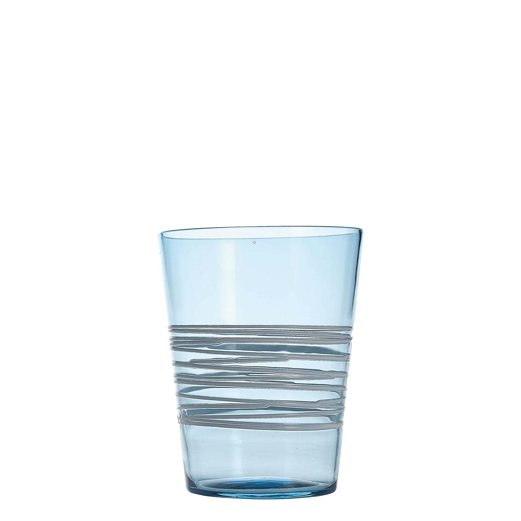 Zafferano Filante vasos de cristal aguamarina para cenas en la terraza y comidas