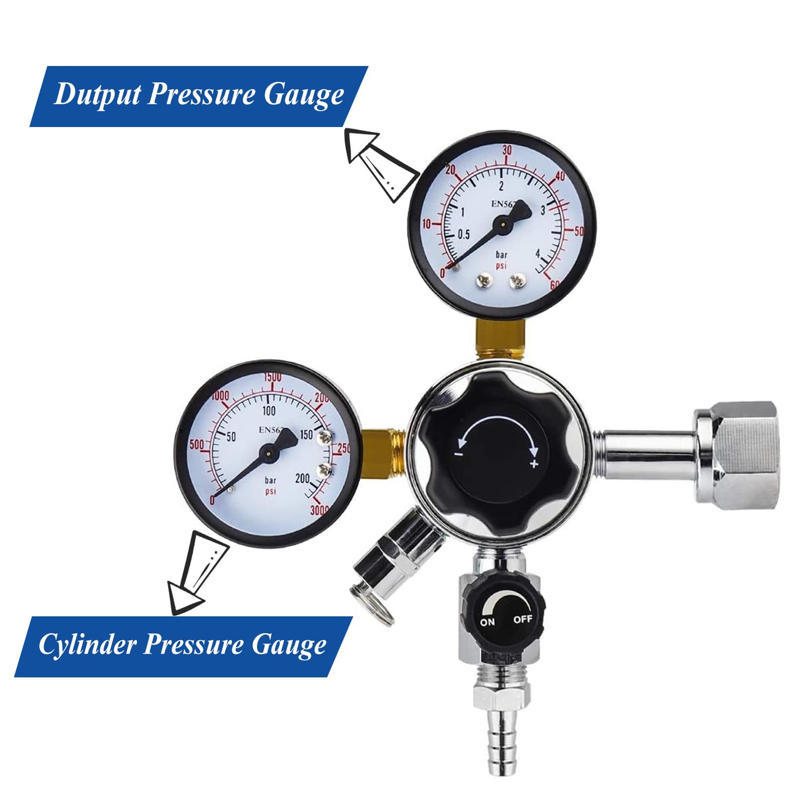 HAMON Regolatore di Pressione Principale CO2 Doppio manometro W21.8 Regolatore di Pressione Regolatore di CO2, regolatore di Birra alla Spina per distributore di Birra