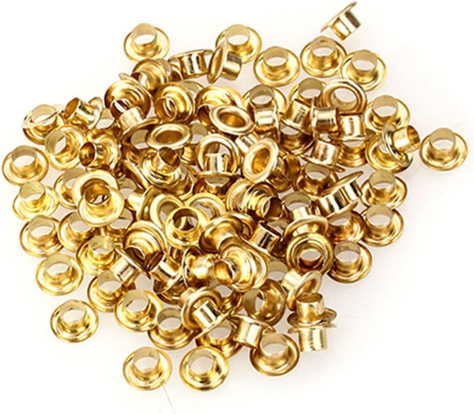 ECYC Ltd 200Pcs 1.5mm Tiny Grommets Eyelets Round Metal Eyelets, Self Backing Eyelet Holster Eyelets for Repair and Decoration Clothes, Shoes, Leather, Canvas, Belt, Tag, Scrapbooking, DIY Craft
