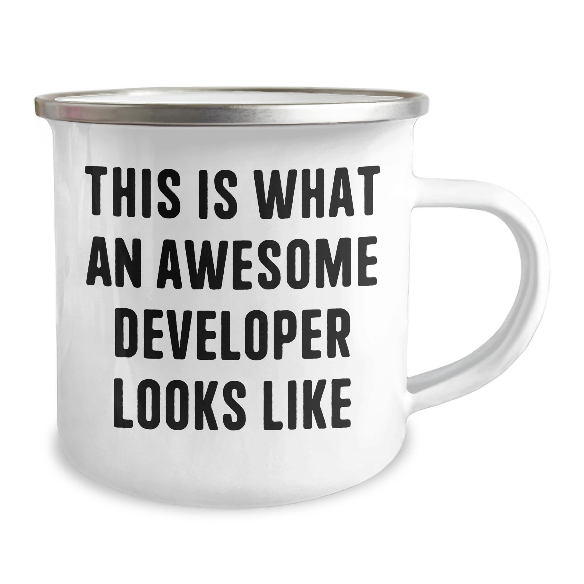 Developer Gifts: Funny Camping Mug - This Is What An Awesome Developer Looks Like - Birthday Unique Gifts for Men, Women, Coworkers