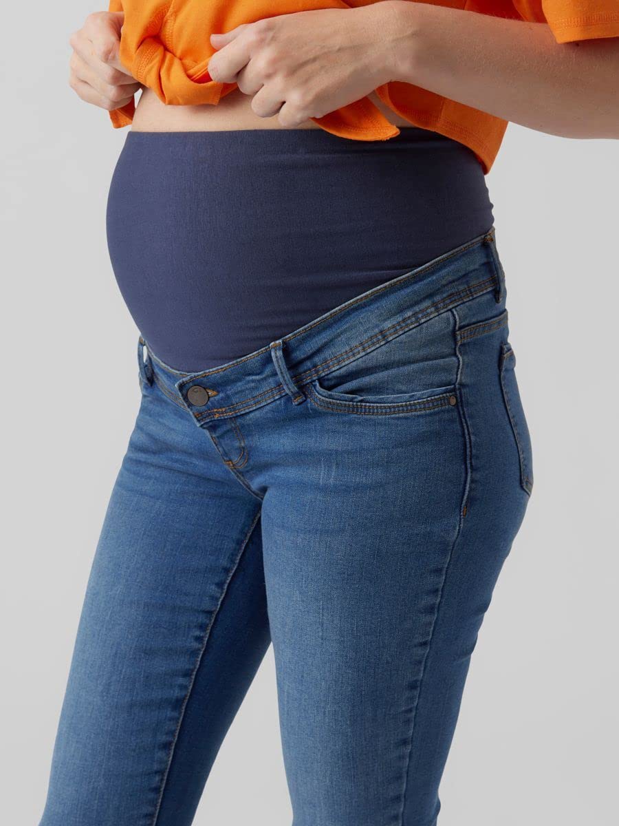 Mamalicious Women's Mlmila Slim Medium Blue Jeans A. Noos