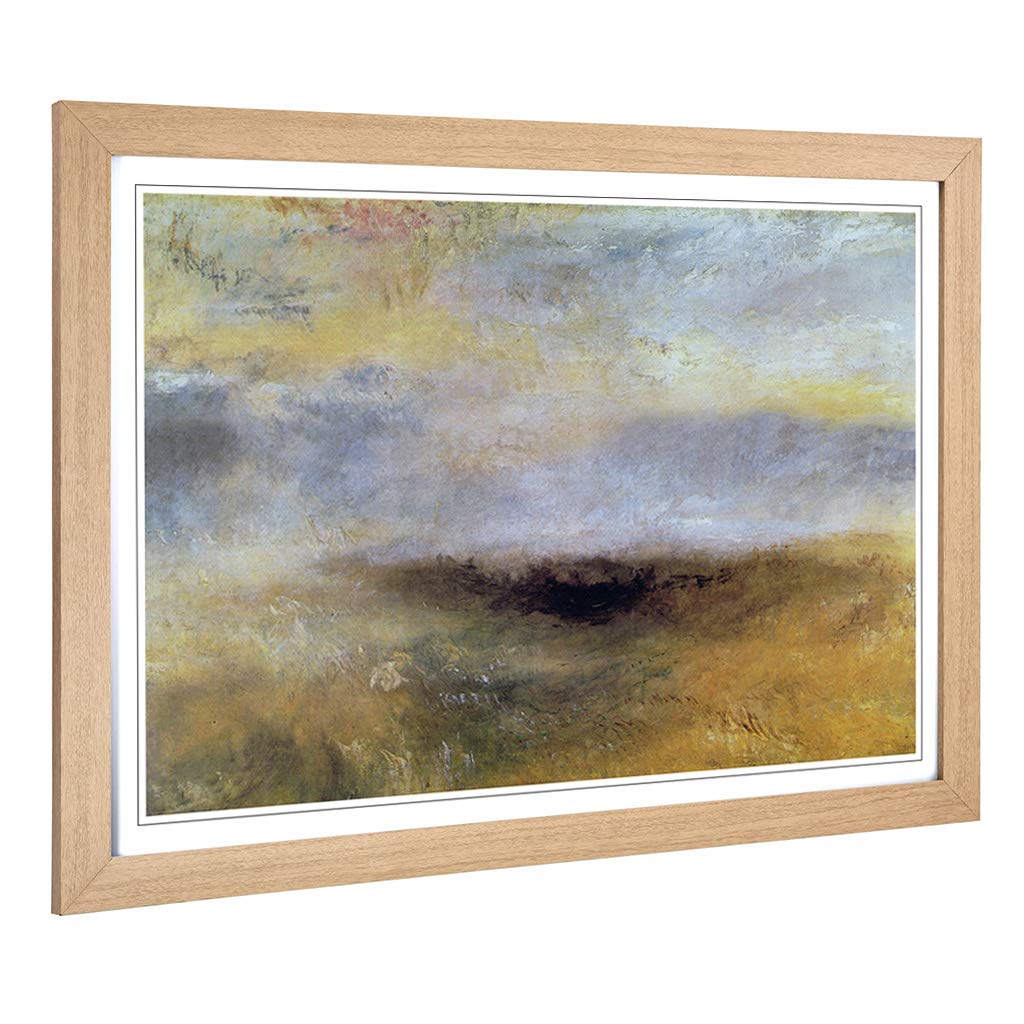 Big Box Art Framed Print of Joseph Mallord William Turner Seascape with Storm Coming Design | Wall Art Picture| Home Decor for Living Room, Bedroom, Office, Oak, A2 / 24.5x18 Inch / 62x45cm