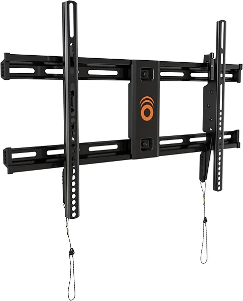 ECHOGEAR Heavy Duty TV Wall Mount Bracket for TVs Up to 90" - Low Profile Design Holds TV Only 2.25" from Wall - Fast Install with Template & Level After Mounting - Pull Strings for Cable Access