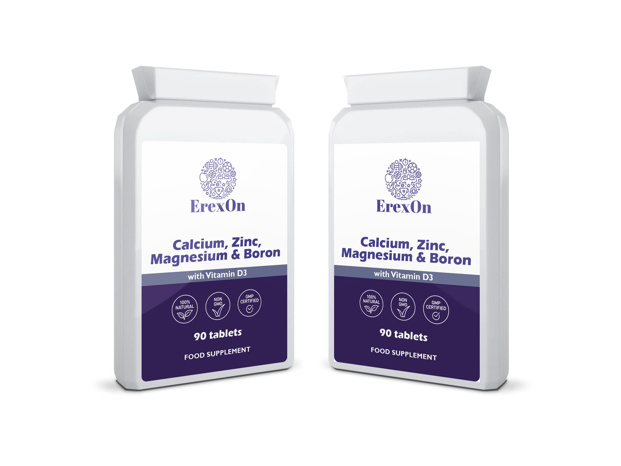 Calcium, Zinc, Magnesium, Boron & D3 Tablets 90 Tablets - Good for Bones, Nails, Hair and Joints