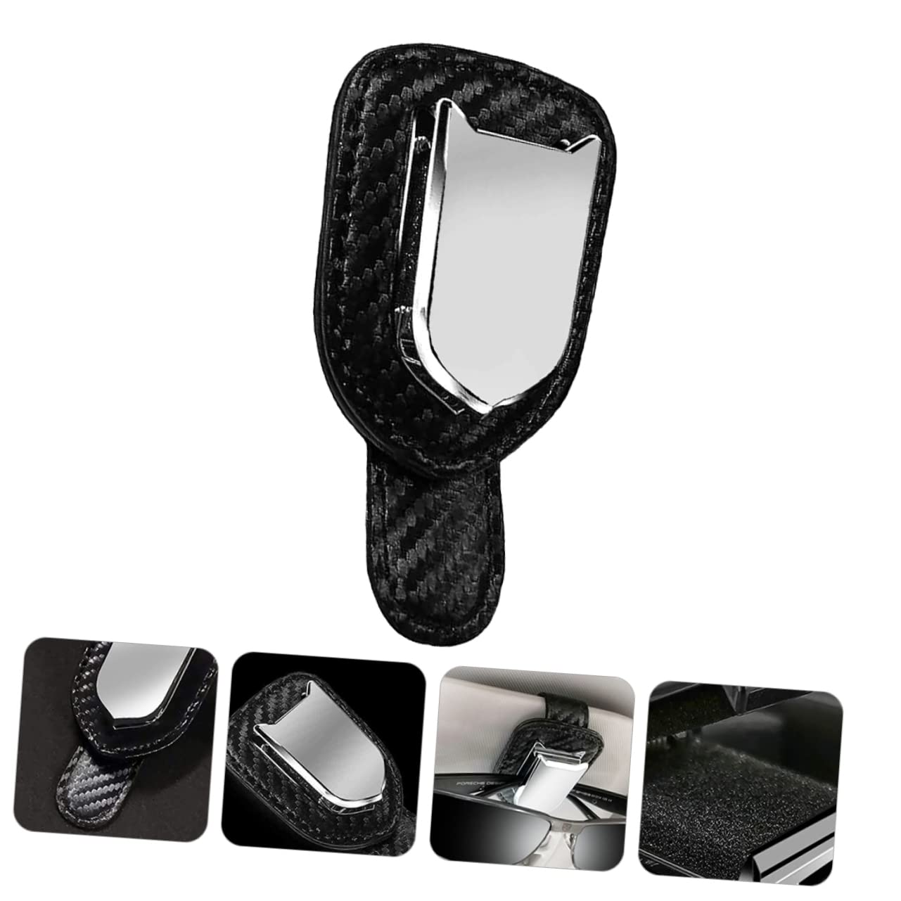 3stücke Car Glasses Holder Pu Carbonfaser Brillenclip Für Auto Sonnenblende Installieren rutschfest Schützt Brillen Vor Kratzern Und Verlust