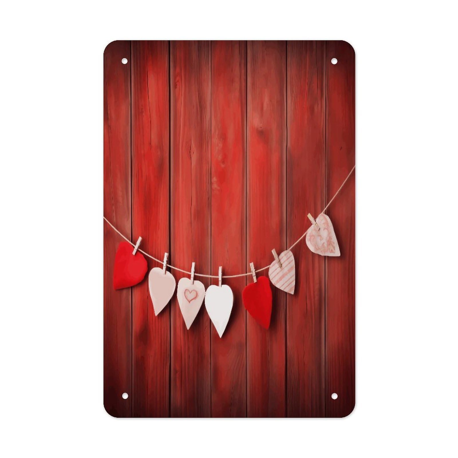 Btcowzrv Style Heart Shape On Wall Metal Tin Sign Wall Decor Hanging Plaque