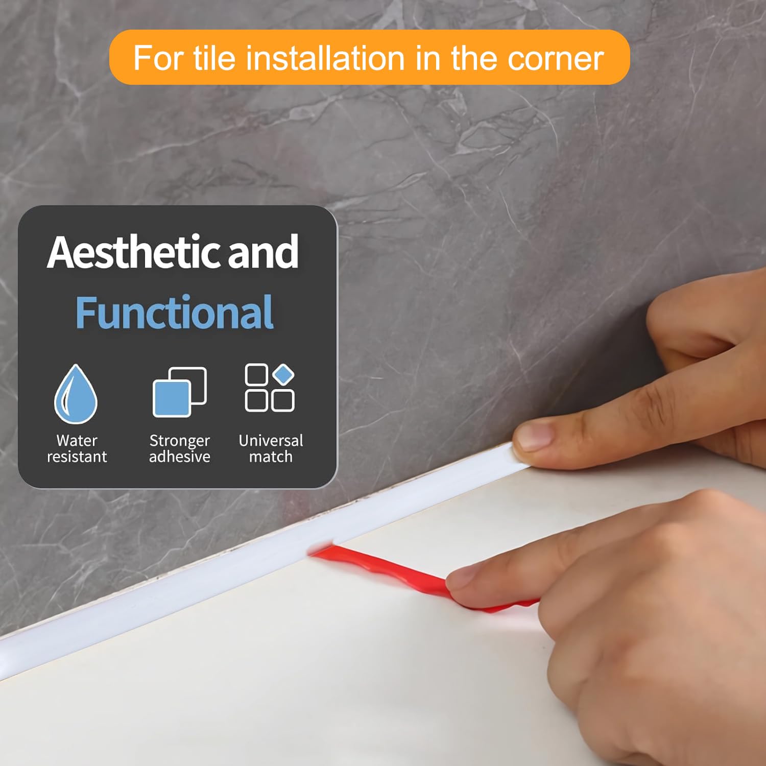 Embellecedor Copete Encimera Cocina Blanco Barrera de Agua Tiras Decorativas Flexibles Autoadhesivos Silicona Impermeable(Blanco, 6Metro)
