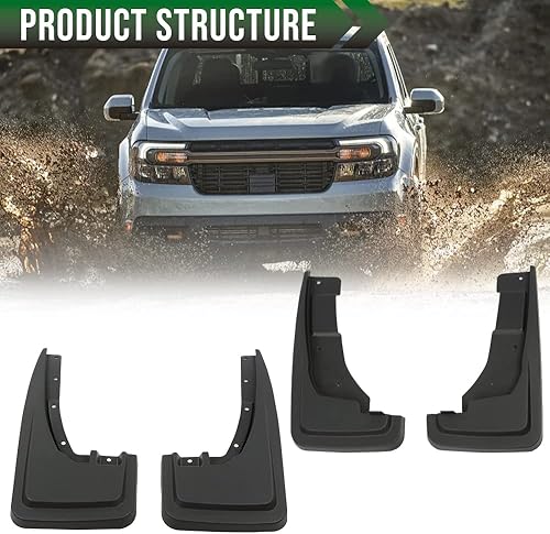 Miniatura 8 de GRAND ORANGE Splash Guards - Juego de 4 guardabarros compatibles con Ford Maverick 2022 2023, NZ6Z-16A550-AA NZ6Z-16A550-BA