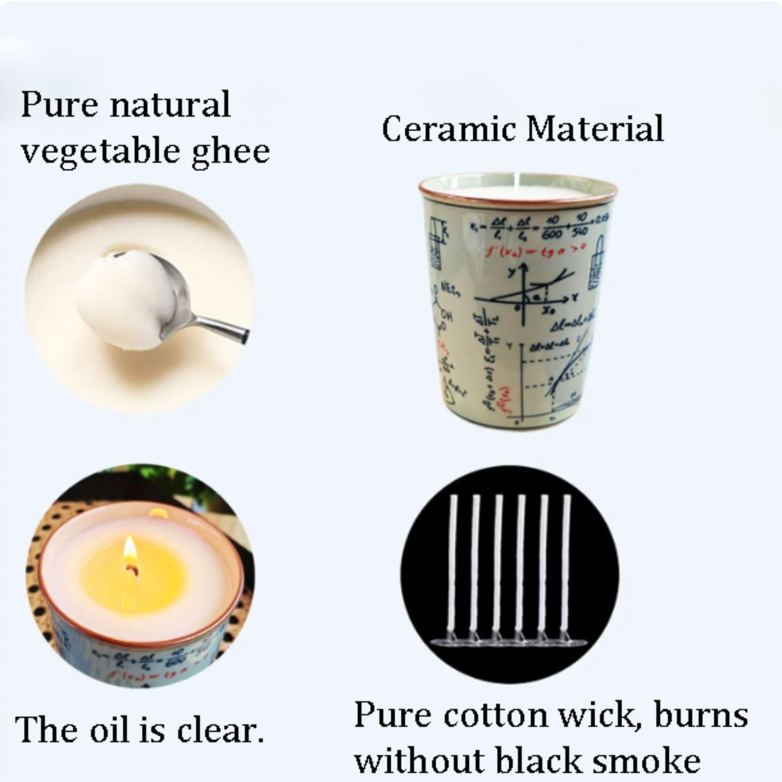 Ceramiczne świece wykonane z naturalnych warzyw Ghee i bawełnianego knota świecy zapachowej kwiatu pomarańczy dla łagodzenia stresu