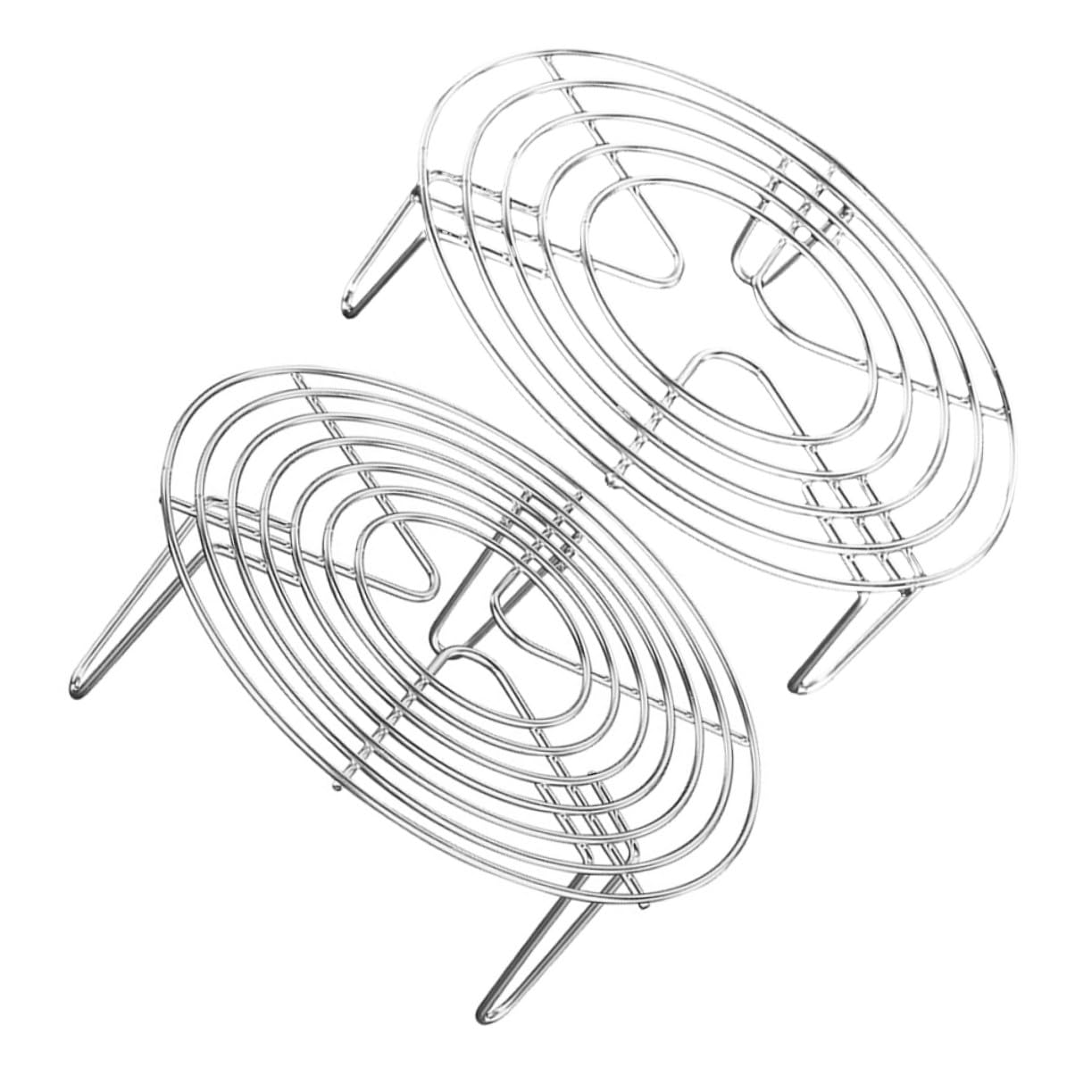 Steamer Basket 2 Pezzi in Acciaio Inox, Argento, Vapore