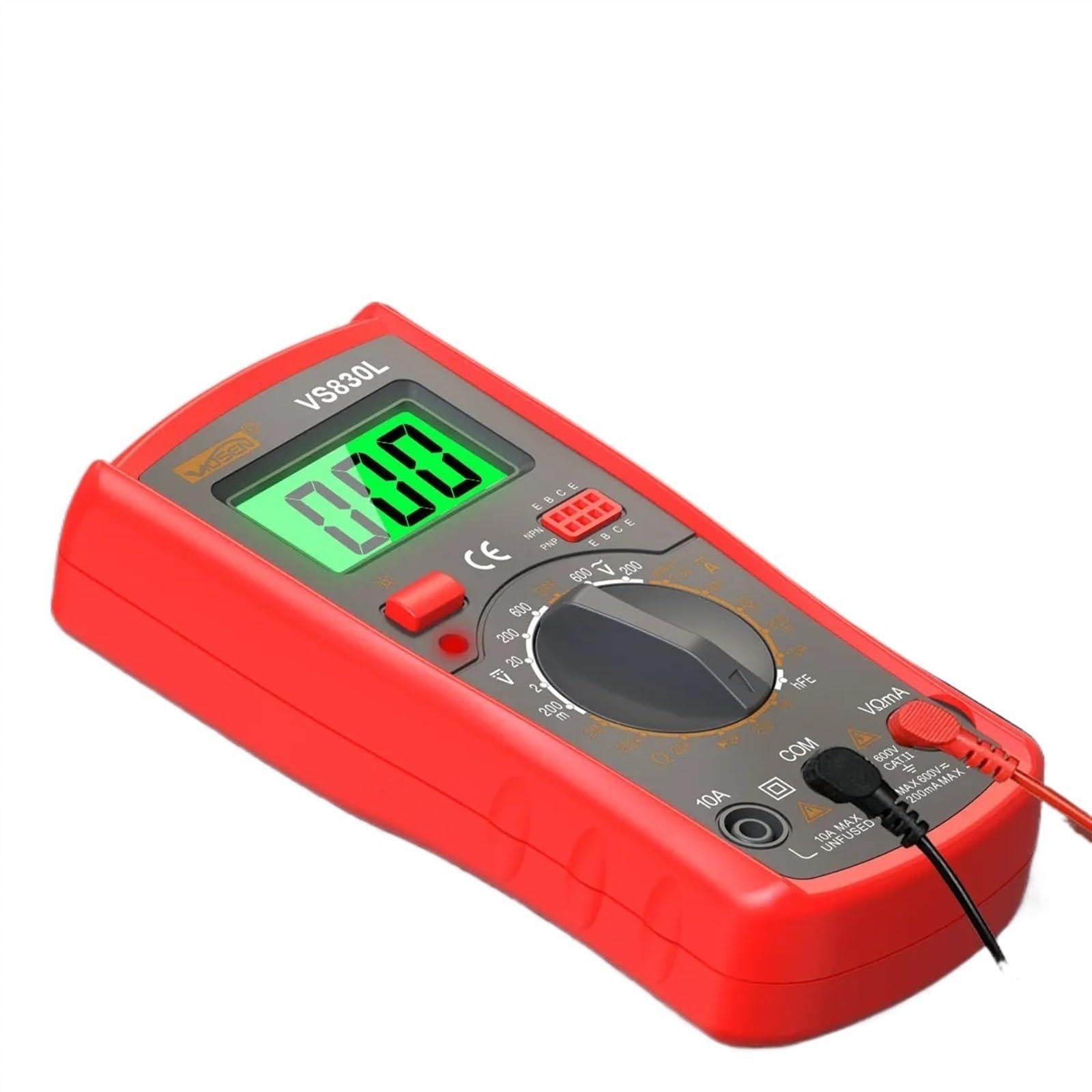 SBSSYVLMV 1pc Automatic Digital Multimeter 1999 Counts Auto AC/DC Voltage Tester Ohm Current Ammeter Detector Tool(Rosso)