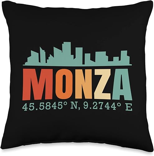 Monza Skyline Throw Pillow, 16x16, Multicolor