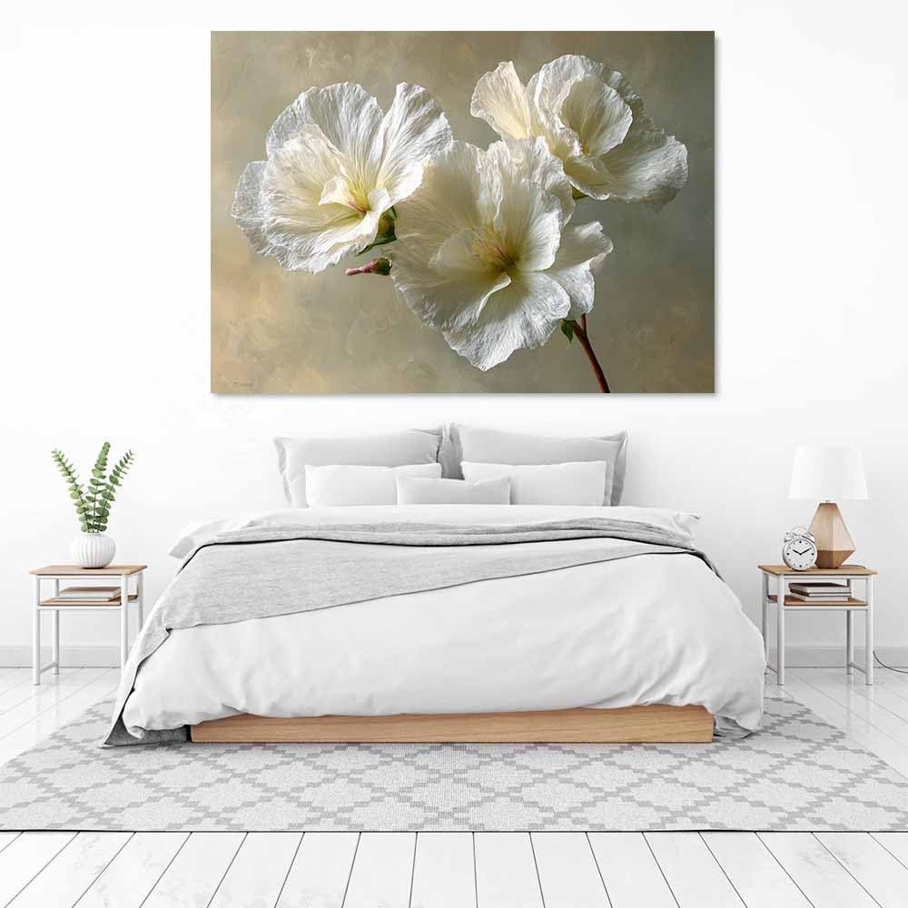 WUFIEA Semplice arte botanica Stampe su Canvas Il biberon per Camera da Letto Agriturismo Soggiorno Bagno(bianca)-60x90cm Incorniciato