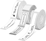 NIIMBOT Ruban fabricant d'étiquettes D11/D110/D101, 12 x 40mm, 160 Feuilles/Rouleau, 3 Rouleaux, Ruban Thermique pour la maison et le bureau, Blanc