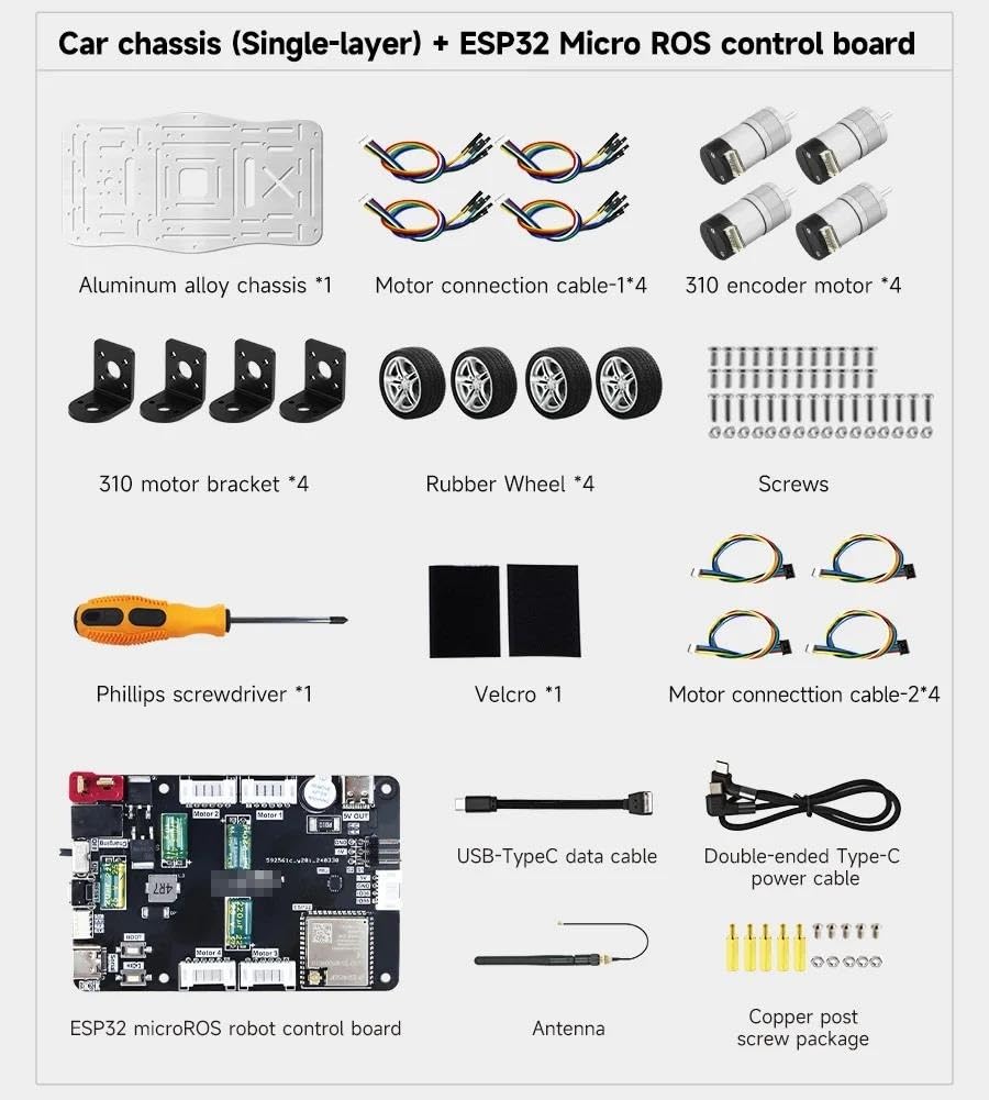 Adecuado para kit de chasis 4WD con codificador de velocidad Mini 4WD Smart Robot Car Chassis DIY Kit electrónico Marco de aleación de aluminio con motor de engranaje 310 de alta precisión para chasis