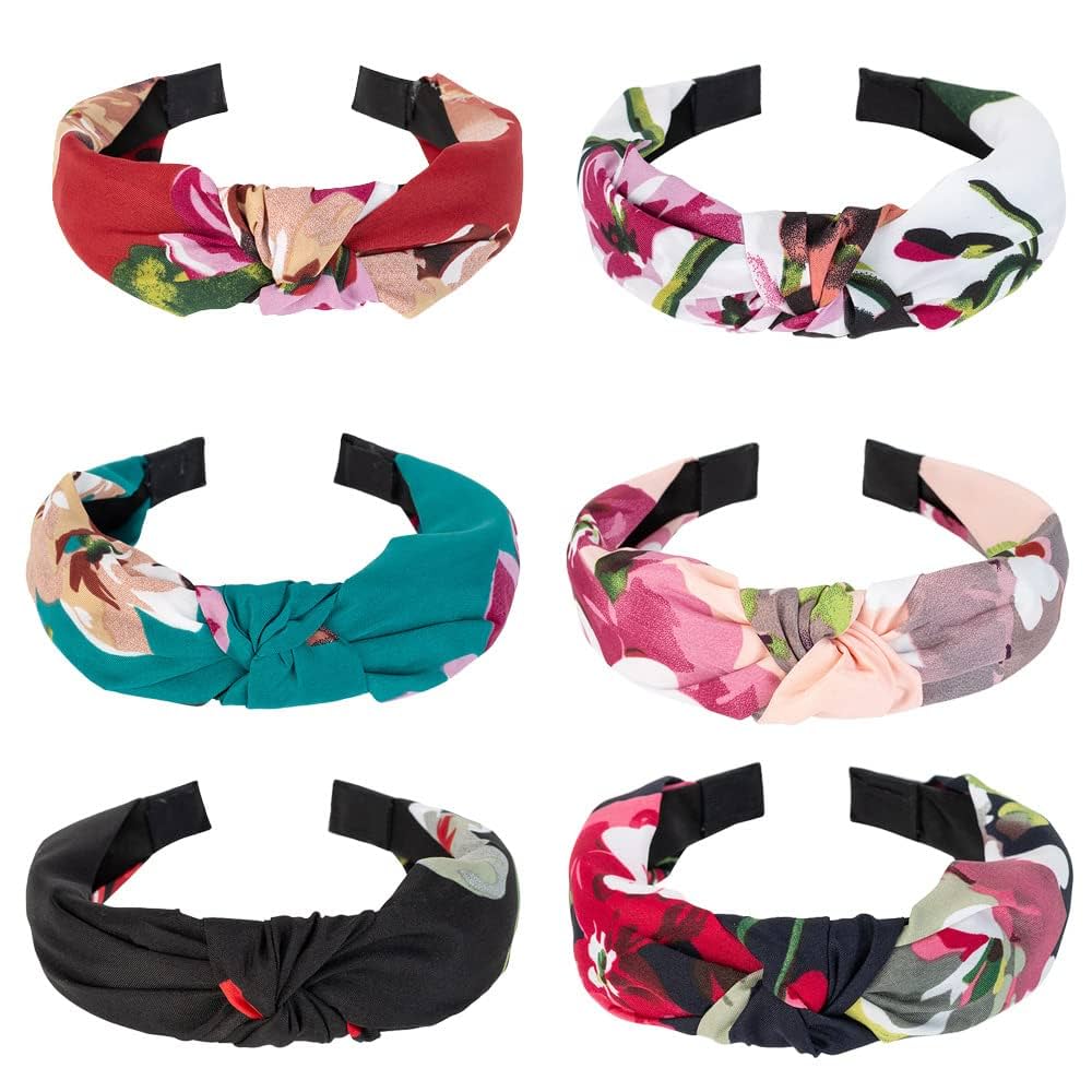 10 Pack Headbands Women Hair, Boho Headband For Women Girls, Flower Printed Hair Bands Head Band Twisted Cross Elastic Head Wrap Cute Hair Accessorie