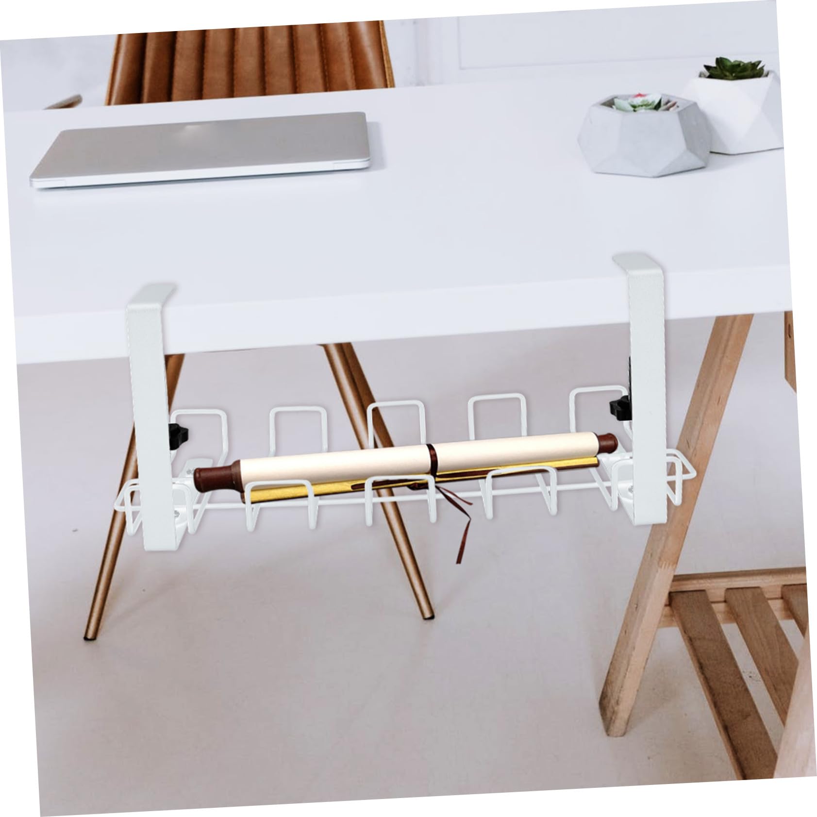 Support de Câbles en Acier Carbone sous Bureau, Panier de Rangement pour Câbles, Organisateur de Fils Solide pour Bureau et Domicile