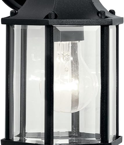 Miniatura 4 de Kichler Chesapeake - Lámpara de pared para exteriores de 10.25 pulgadas con cristal biselado transparente, color negro
