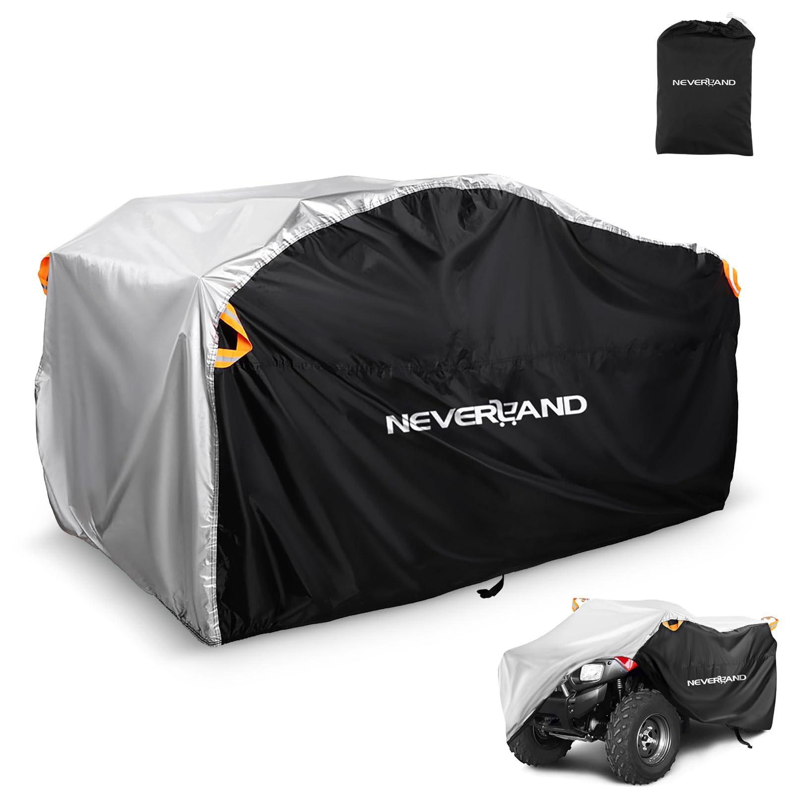 NEVERLAND Impermeable Funda para Quad ATV - Cubierta Exterior con Tafetán de Poliéster 190T - ATV Cubre Quad Protección contra Lluvia, Nieve, Polvo, Granizo y Sol (256x110x120cm)