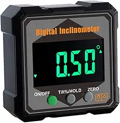 Stgfyxgs Inclinômetro Eletrônico, Ferramentas para Marcenaria, Visor Transparente, Medidor de ângulo IP54, Nível Digital, Medidor de ângulo para Carpintaria, B, Tamanho real