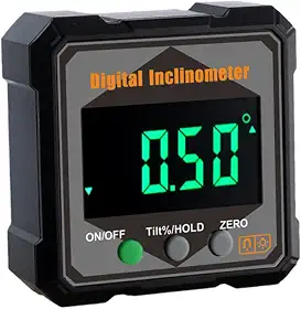 Stgfyxgs Inclinômetro Eletrônico, Ferramentas para Marcenaria, Visor Transparente, Medidor de ângulo IP54, Nível Digital, Medidor de ângulo para Carpintaria, B, Tamanho real