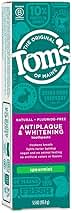 Tom's of Maine Fluoride-Free Antiplaque & Whitening Natural Toothpaste, Spearmint, 5.5 oz.