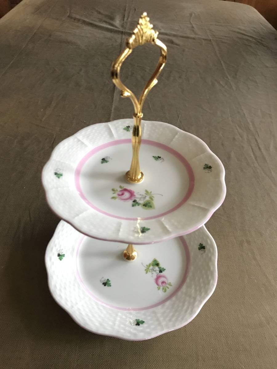 Amazon.co.jp: Herend ヘレンド ウィーンの薔薇 ピンク 2段 ケーキ