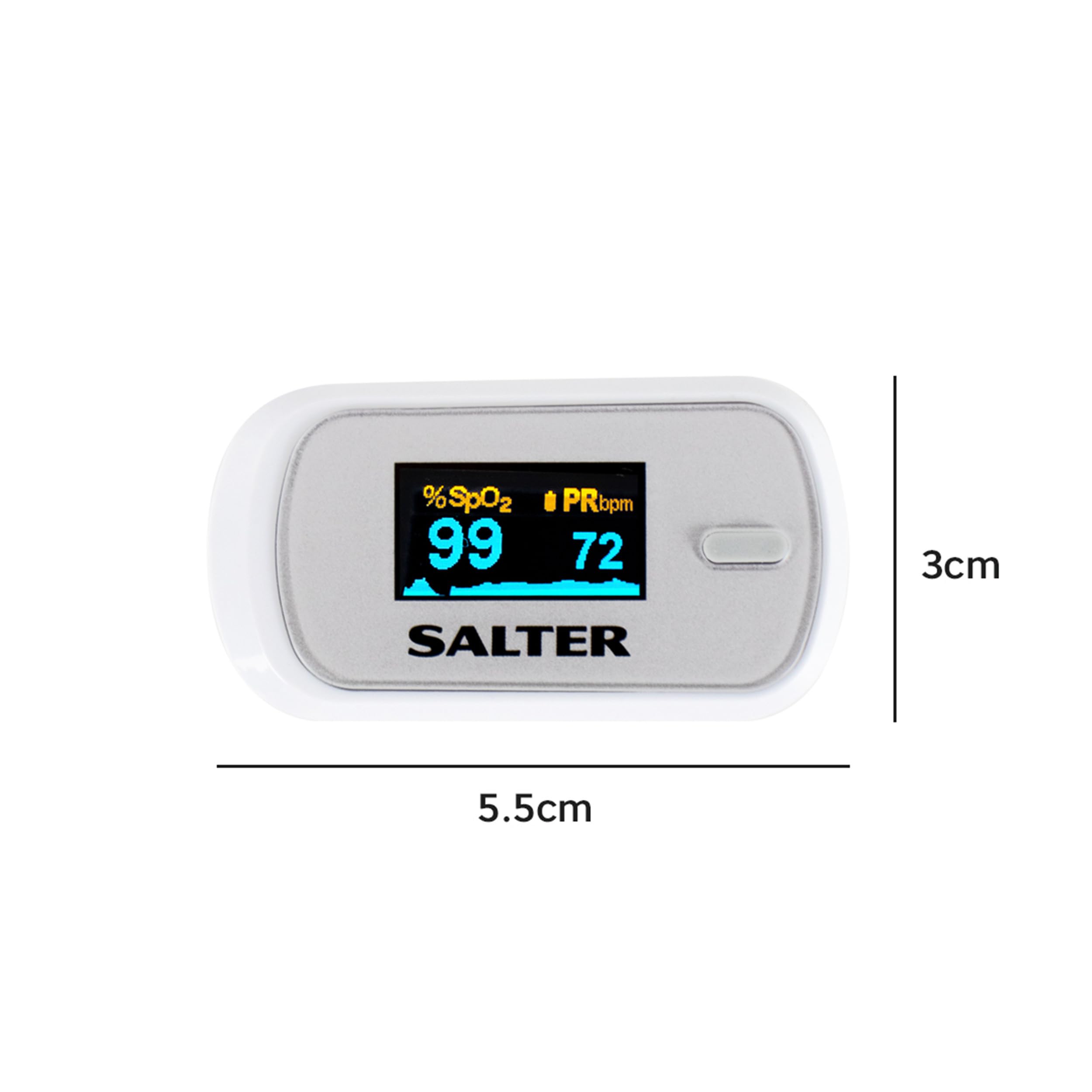 Salter PX-100-EU OxyWatch, fingeroximeter sauerstoff, Pulsoximeter, medizinischer oximeter, blutsauerstoffmessgerät finger, schnelles Messen, tragbar und benutzerfreundlich, 2 Jahre Garantie