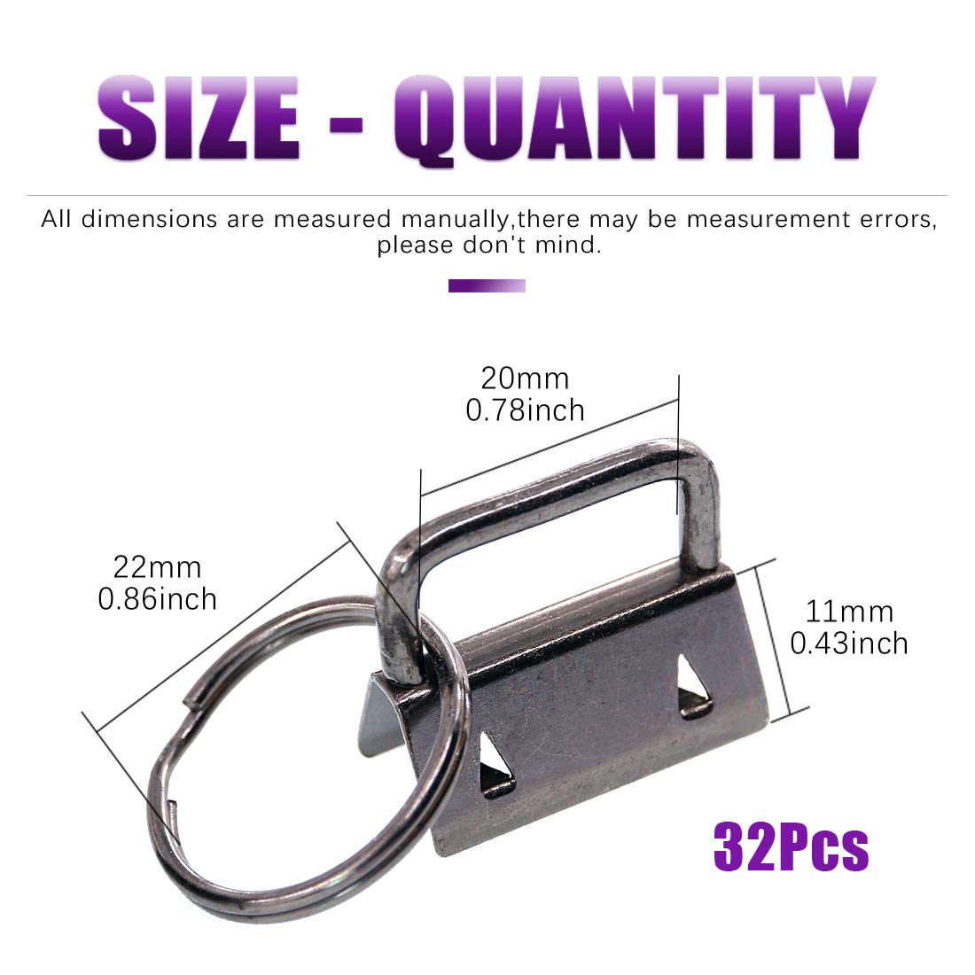 Swpeet 25mm Key Fob Hardware Tools with 1Pcs Pliers, Curved Jaws - Image 3