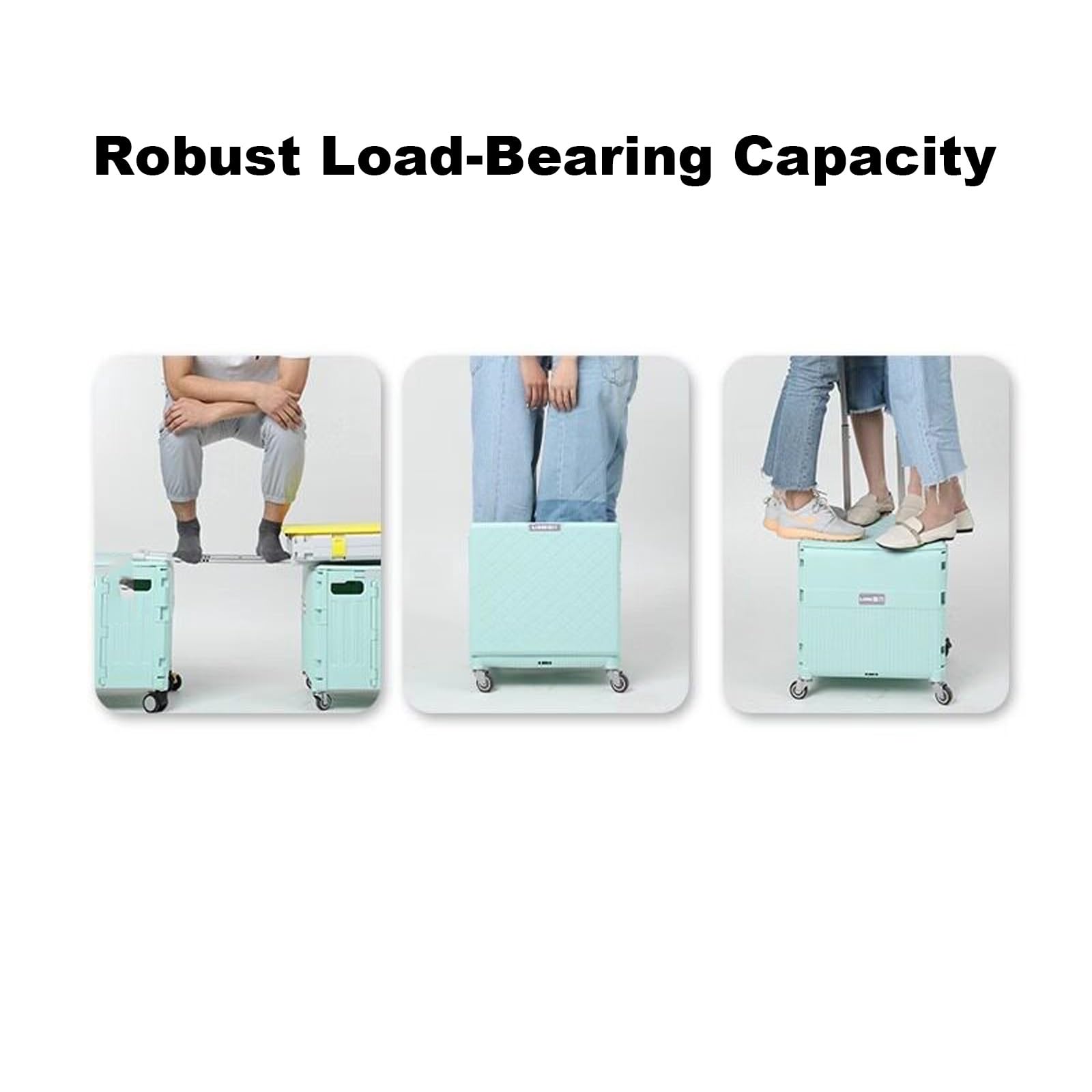 Zusammenklappbarer Multifunktionswagen – Tragbarer Sackkarre mit Teleskopgriff und Drehbaren Rädern, Ideal for Reisen, Gepäcktransport und Bürogebrauch(Blue)