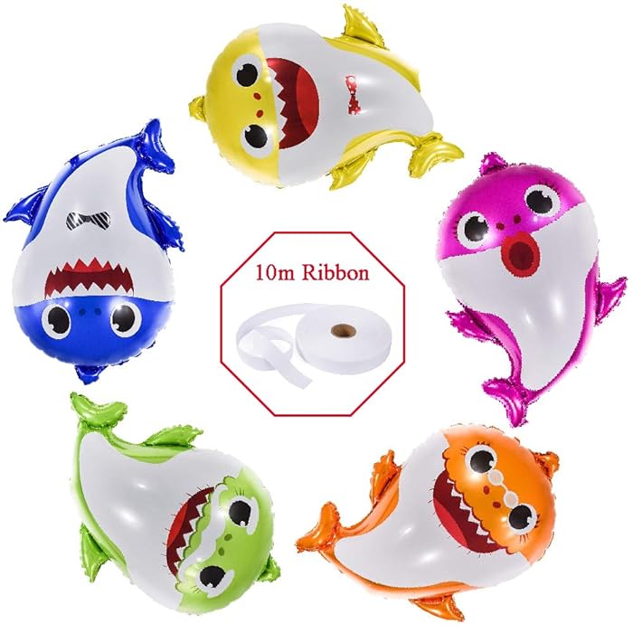 Buy Baby Shark Balloons 24 Inch, 5 Pcs sharks Family Balloons For