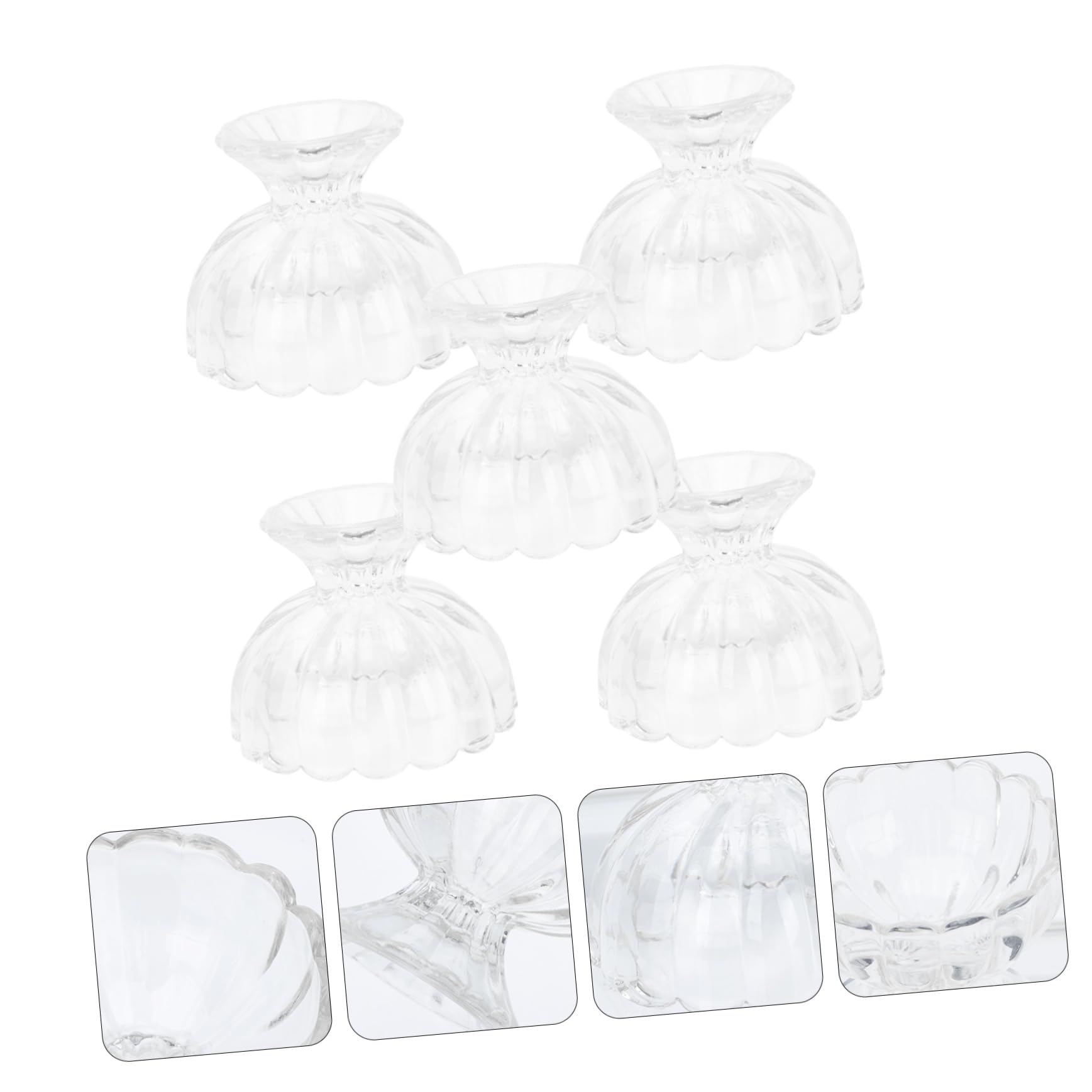 BESTonZON 5 Piezas Pudín De Vidrio Vasos Transparentes Para Porciones Copas De Parfait Transparentes Taza De Mousse Taza De Aperitivo Tazón De Postre De Vidrio Taza De Gelatina Con Cubierta