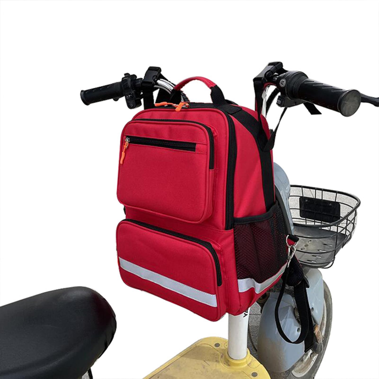 Borsa di Pronto Soccorso Vuota Rossa di Emergenza, Borsa di Primo Soccorso per Trauma, Zaino di Pronto Soccorso, Zaino per Sedia a rotelle per Viaggio Scolastico in Campeggio (Solo Borsa)