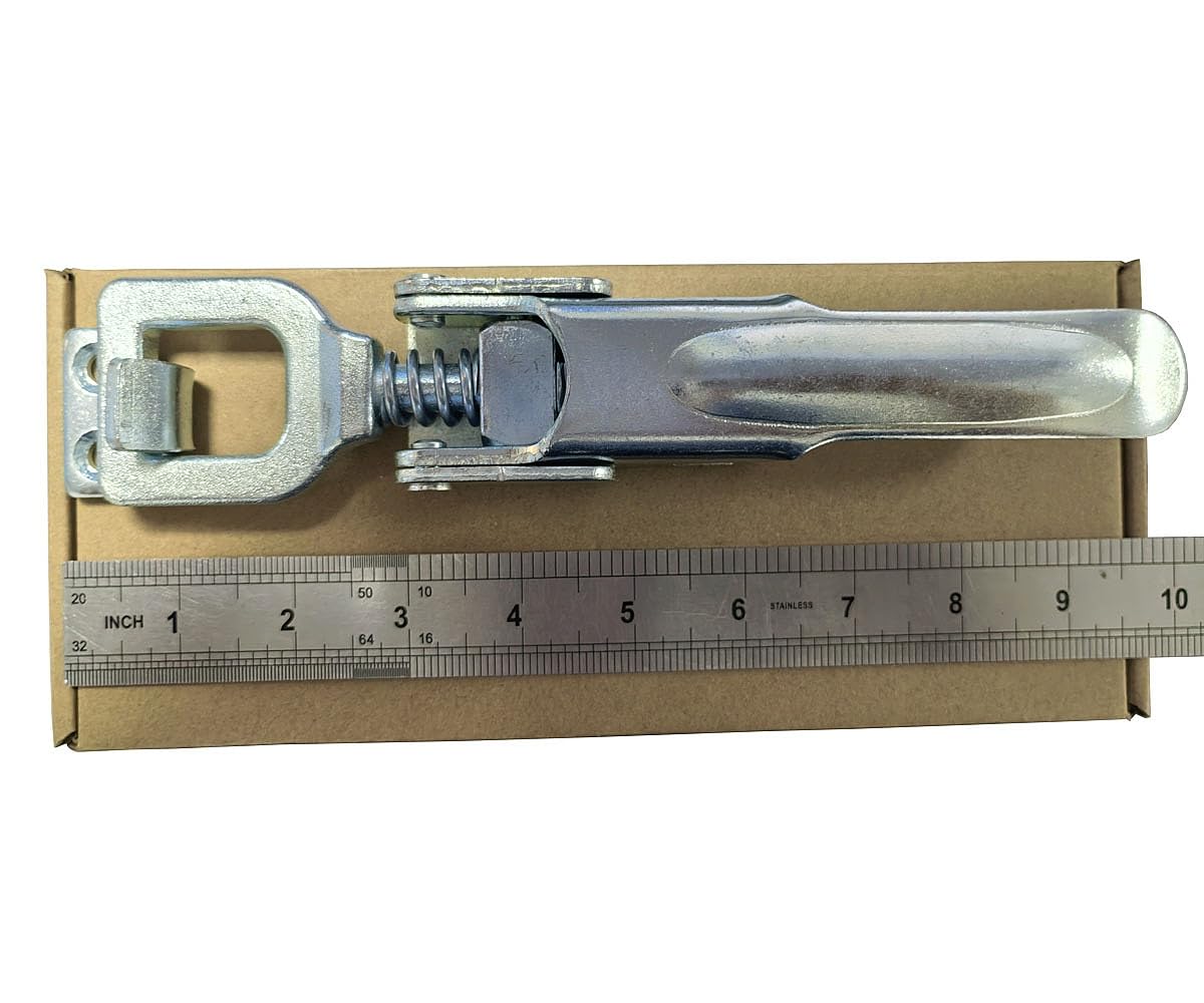 Abrazadera de pestillo de palanca resistente de 9.8 pulgadas plateada (2 piezas)
