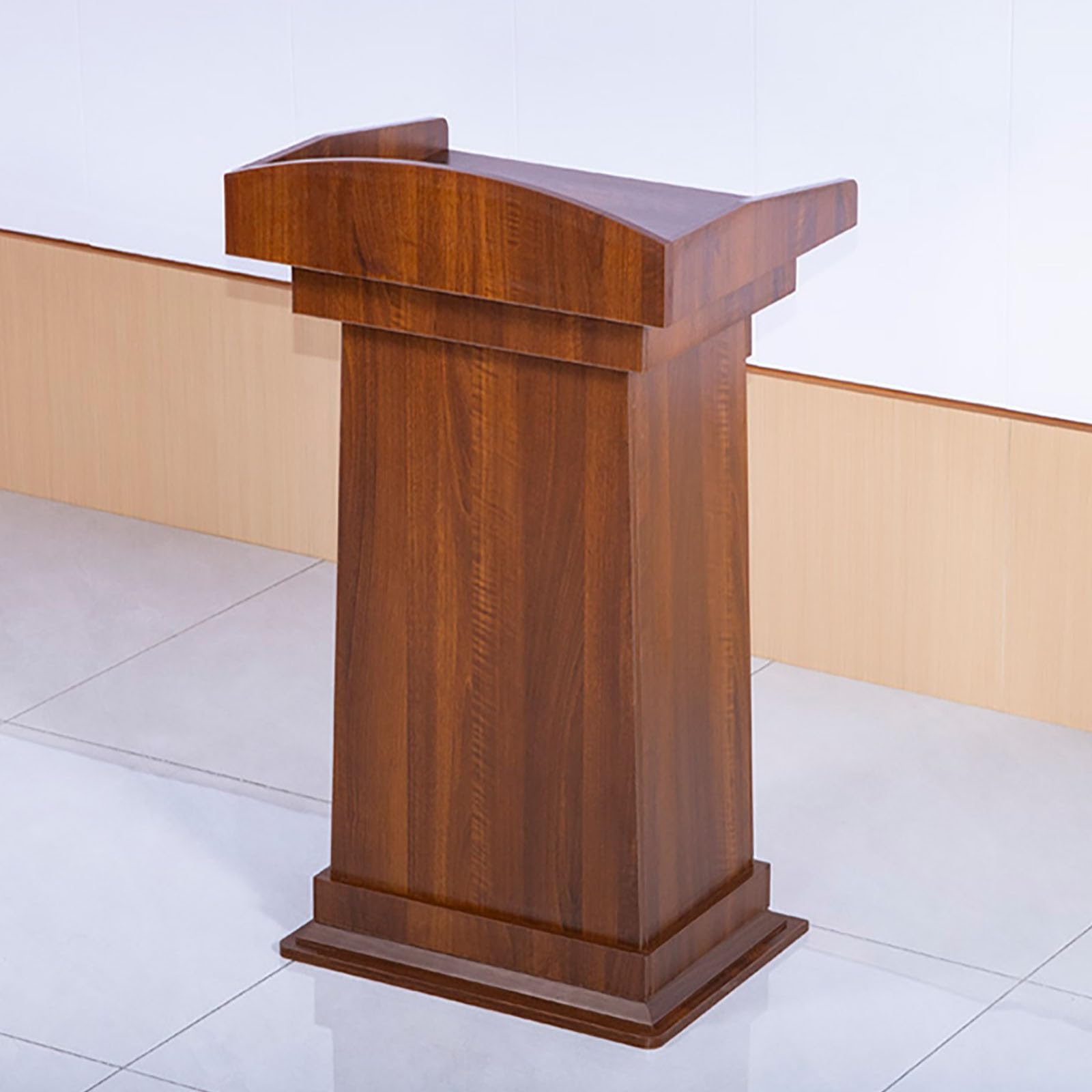 Wooden podium stand, Pulpit Podium Stand with Storage Shelf Premium MDF Material, pulpits for churches, podium stand portable for Office(White)
