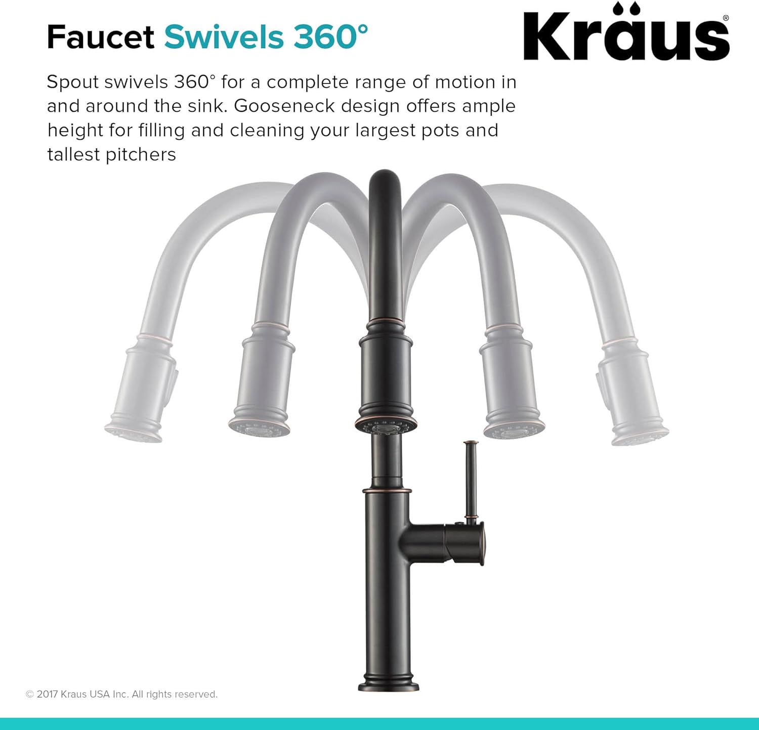 Oil Rubbed Bronze Pull-Down Kitchen Faucet with Soap Dispenser