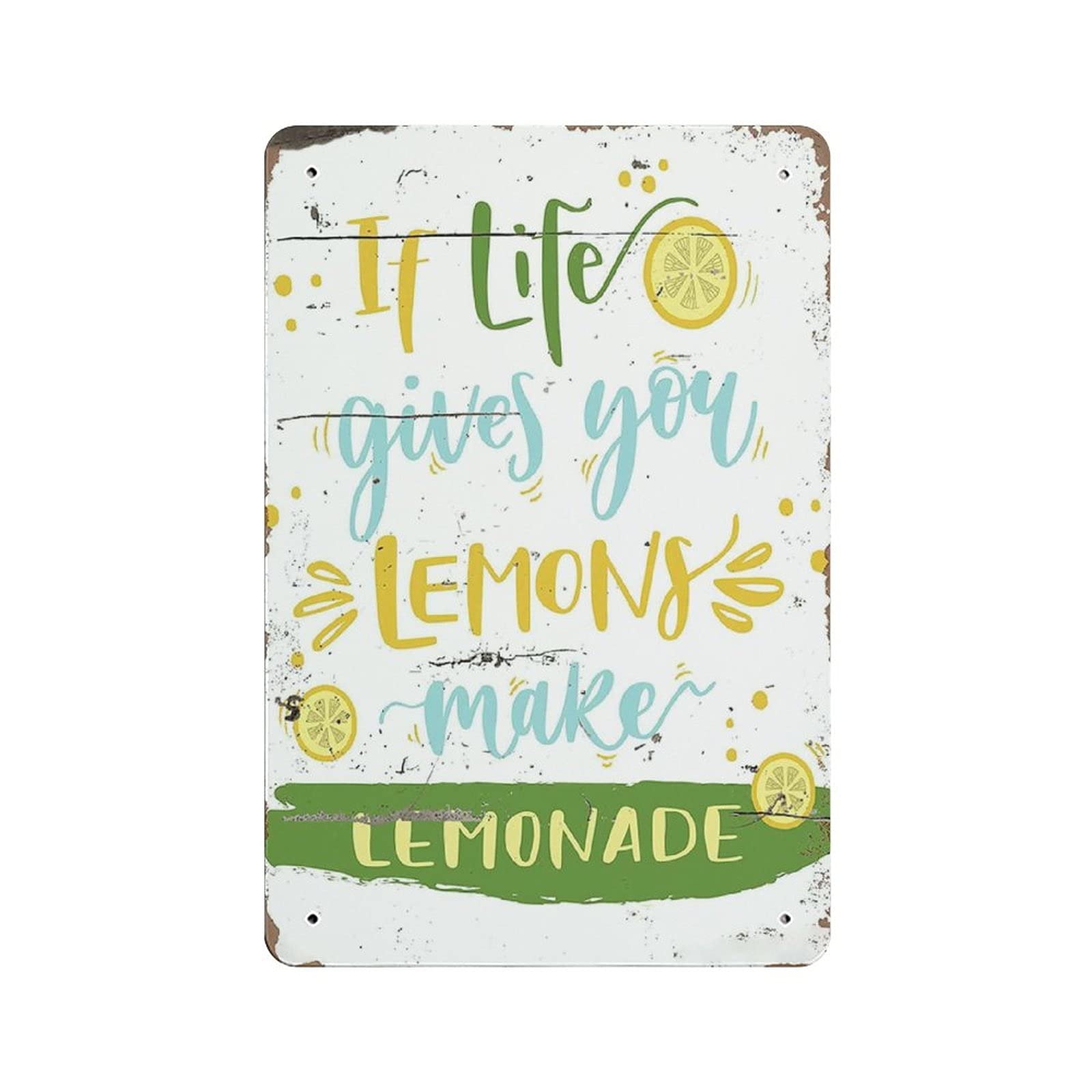 Metal Tin Sign If Life Give You Lemon Make Lemonade Vintage Tin Poster Metal Sign Wall Decoration Country Kitchen Home Garage Decor 12"x8"