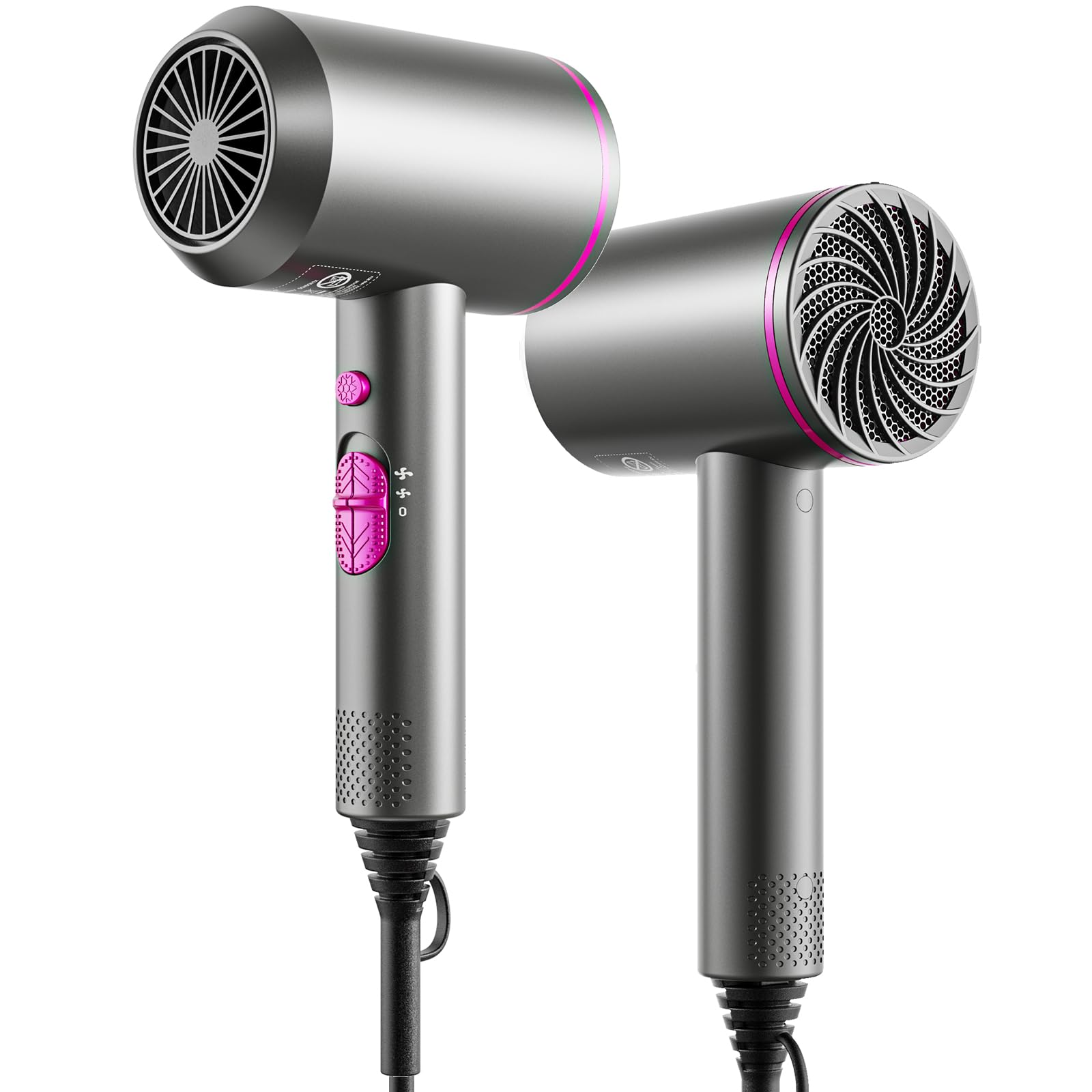 Asciugacapelli con Ioni, Phon Capelli con Motore AC, 3 Livelli di Calore Phone Capelli, Aria Fredda, Diffusore per Styling Perfetto, modello unisex