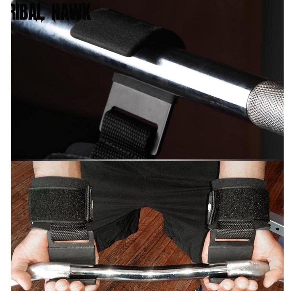 Zughilfen Haken Bodybuilding Handgelenkbandage Krafttraining Zughilfe Fitness Gewichtheben Klimmzughaken Gewichtheberhaken Straps Power Lifting Hooks Latzughilfen