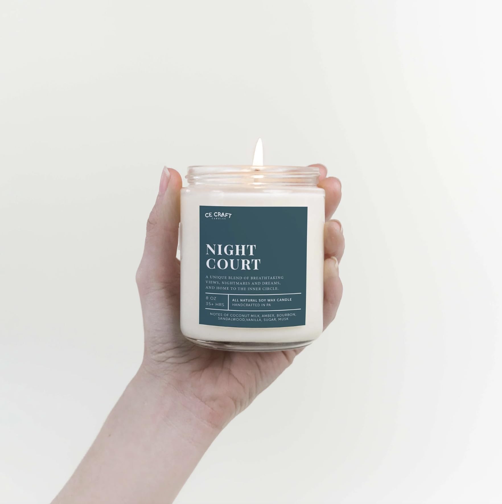 CE Craft Night Court Scented Candle - Library Book Gift for Her, Acotar, A Court of Thorns and Roses, Manly Book Location