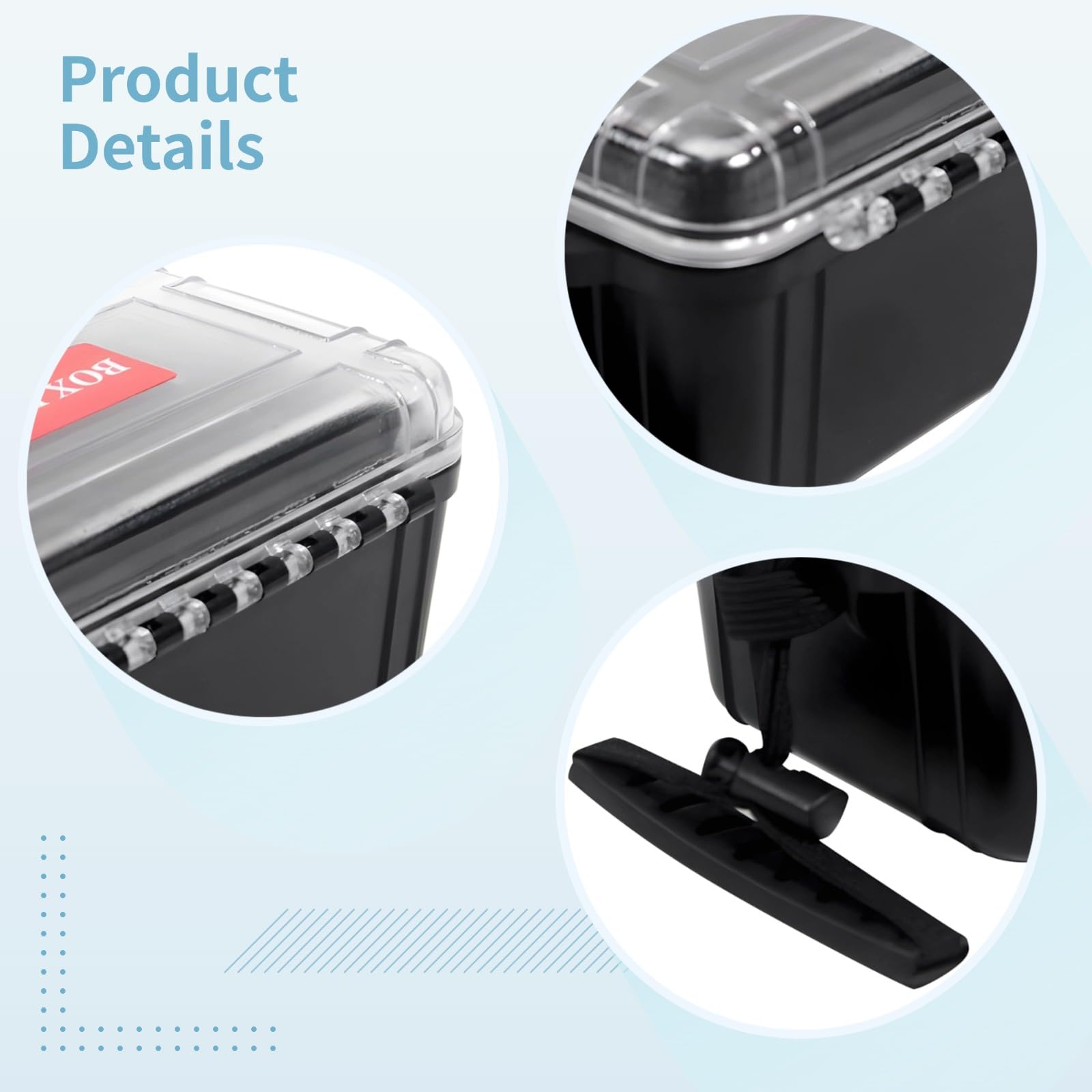 Générique Boîte de Rangement étanche en Plastique avec Mousse pour appareils électroniques et Objets de Valeur, Organiseur Portable Anti-poussière et antichocs avec Sangle