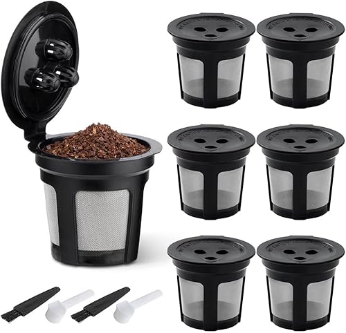 Paquete de 6 tazas reutilizables, a prueba de fugas, cápsulas de café reutilizables K Cup