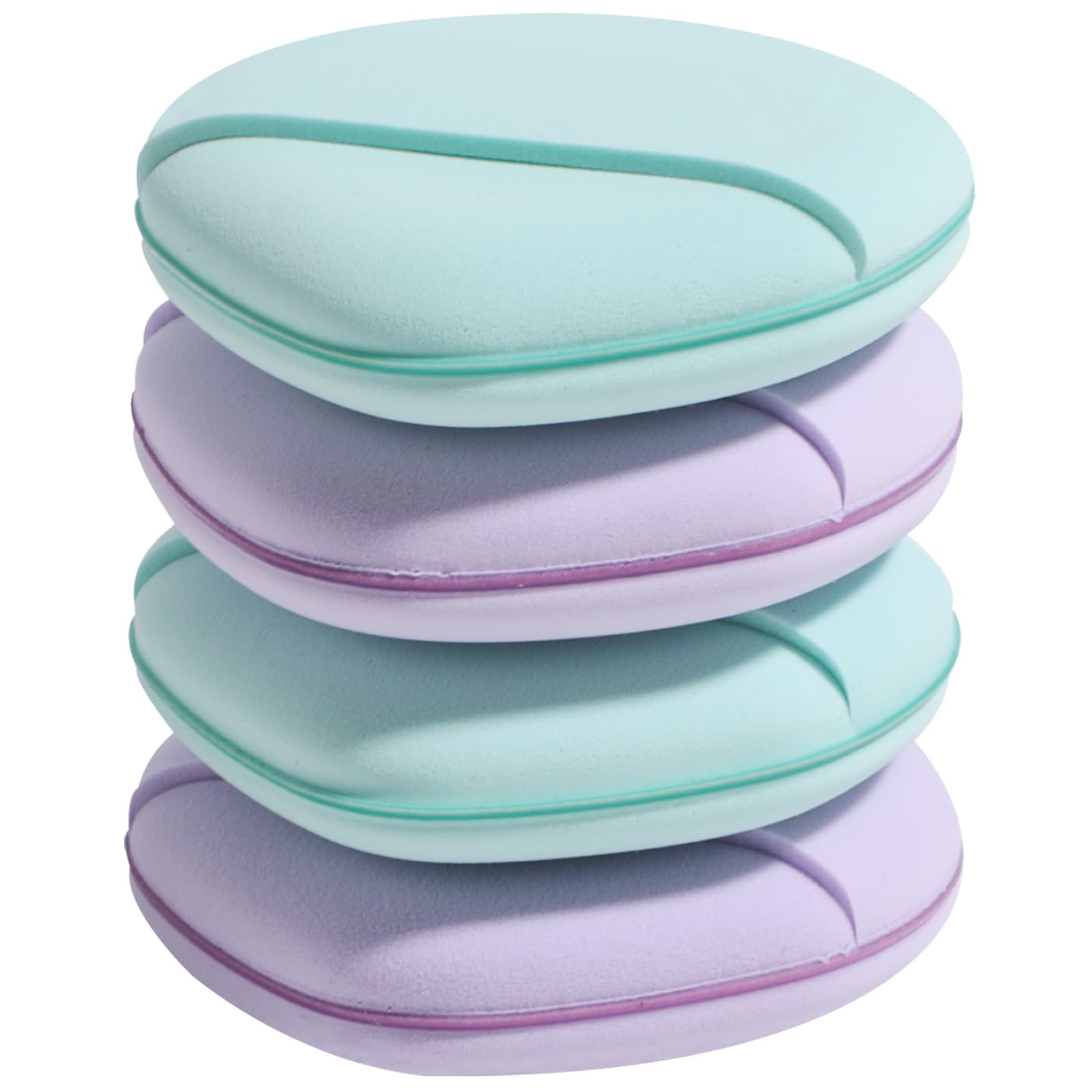 Foundation Sponge BS-MALL Blender Sponge for Liquid, Cream, and Powder, Multi-colored Makeup Sponges Pack of 4 （Purple Blue）