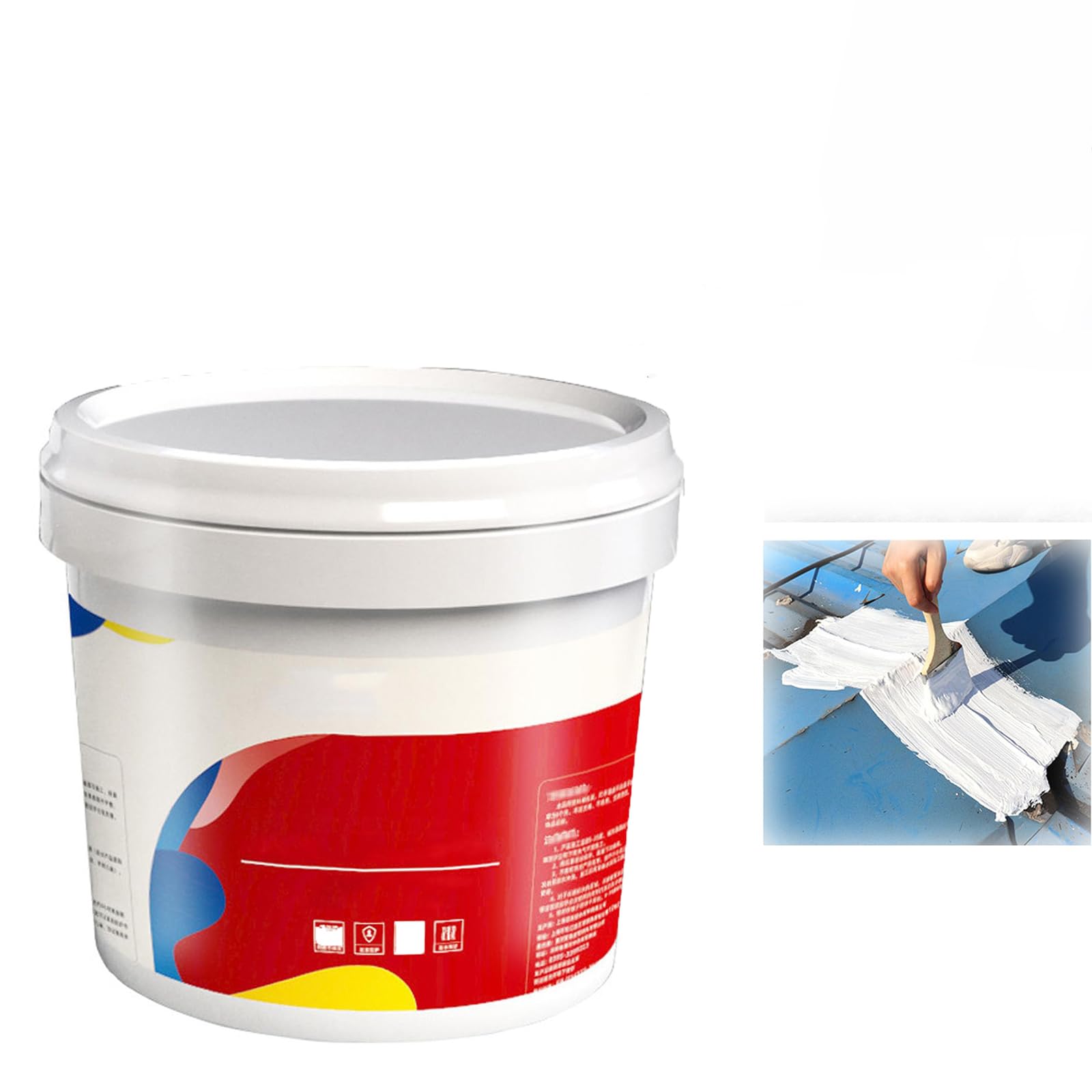 Waterproofing Coatings for External Roofs, Roof Repair Waterproofing Adhesive, Wall Bathroom Roof Water-Based Waterproof Coating,Quick-Drying Sealant Waterproof Agent (White, 1kg)