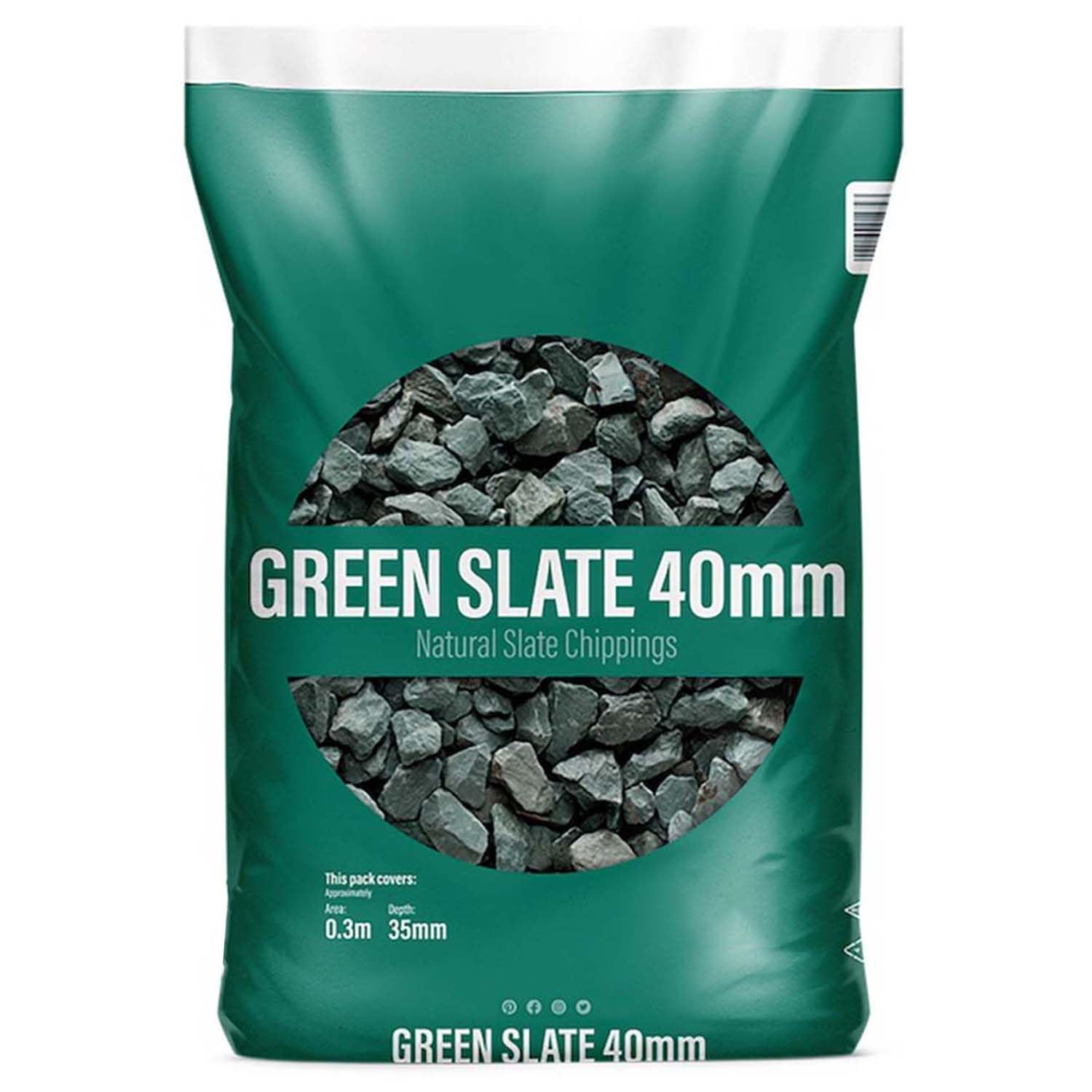 UNIQUE HOME LIVING UHL Decorative Stone Chippings Rock Slate Garden Patio Gravel Aggregates for Driveway Paths Landscape Flower Bed, Natural Stone Pebbles for Plant Pots Vases, GREEN SLATE 20-40mm
